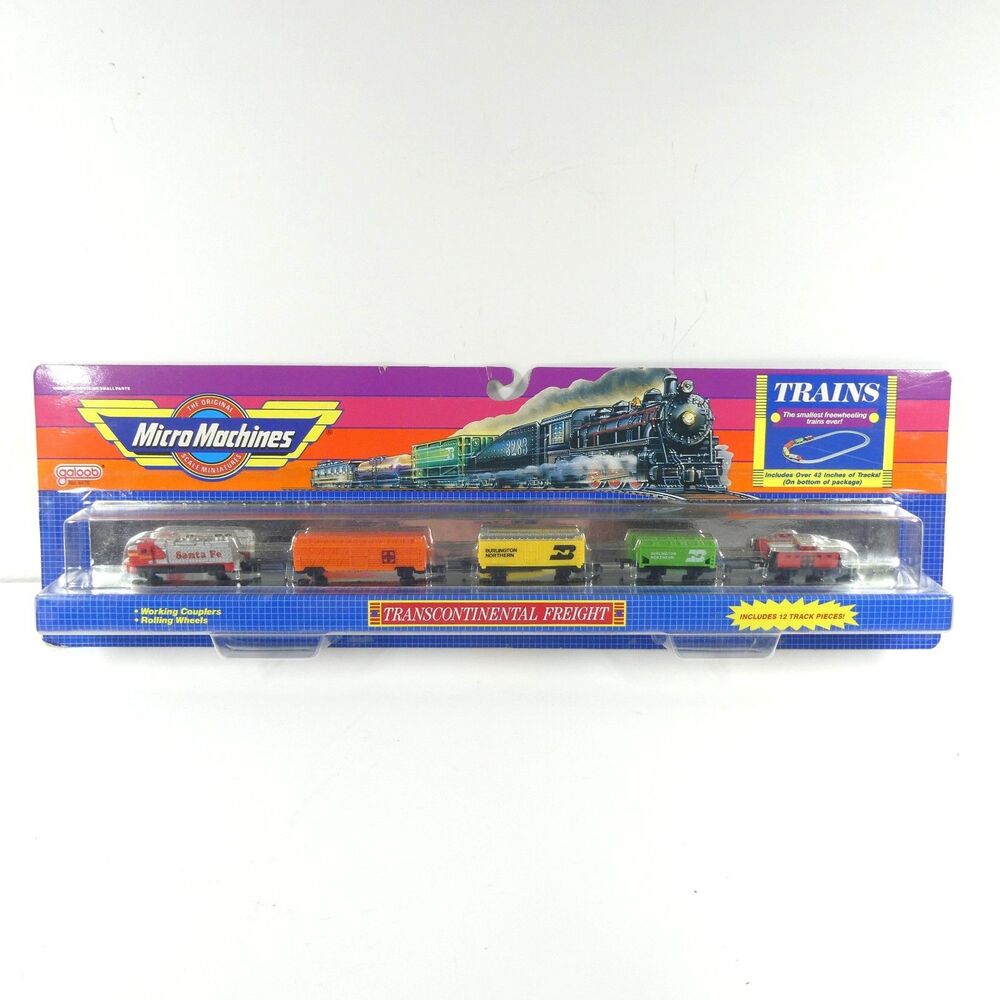 Micro Machines Transcontinental Freight Train Cars Set Galoob 1989 Vintage